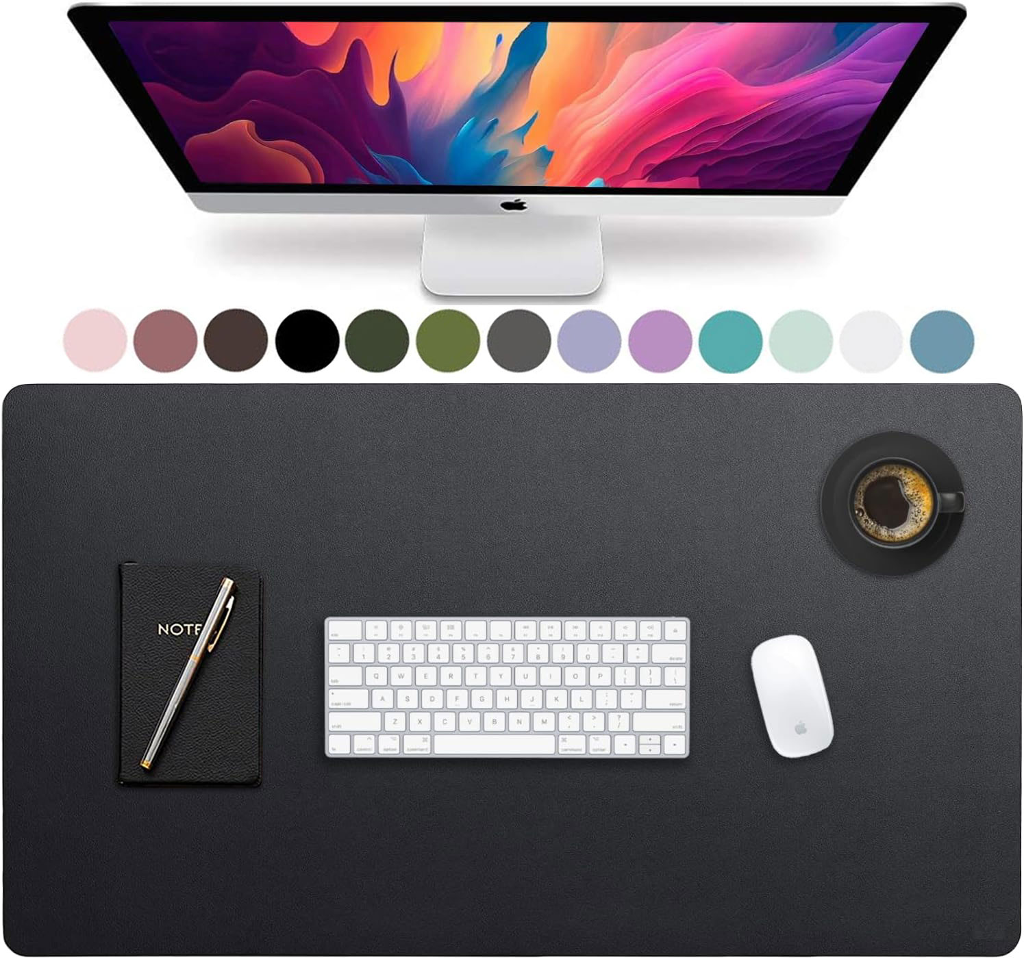 Gaming Keyboard And Mouse Pad - Large Size Leather Desk Pad,Office Desk