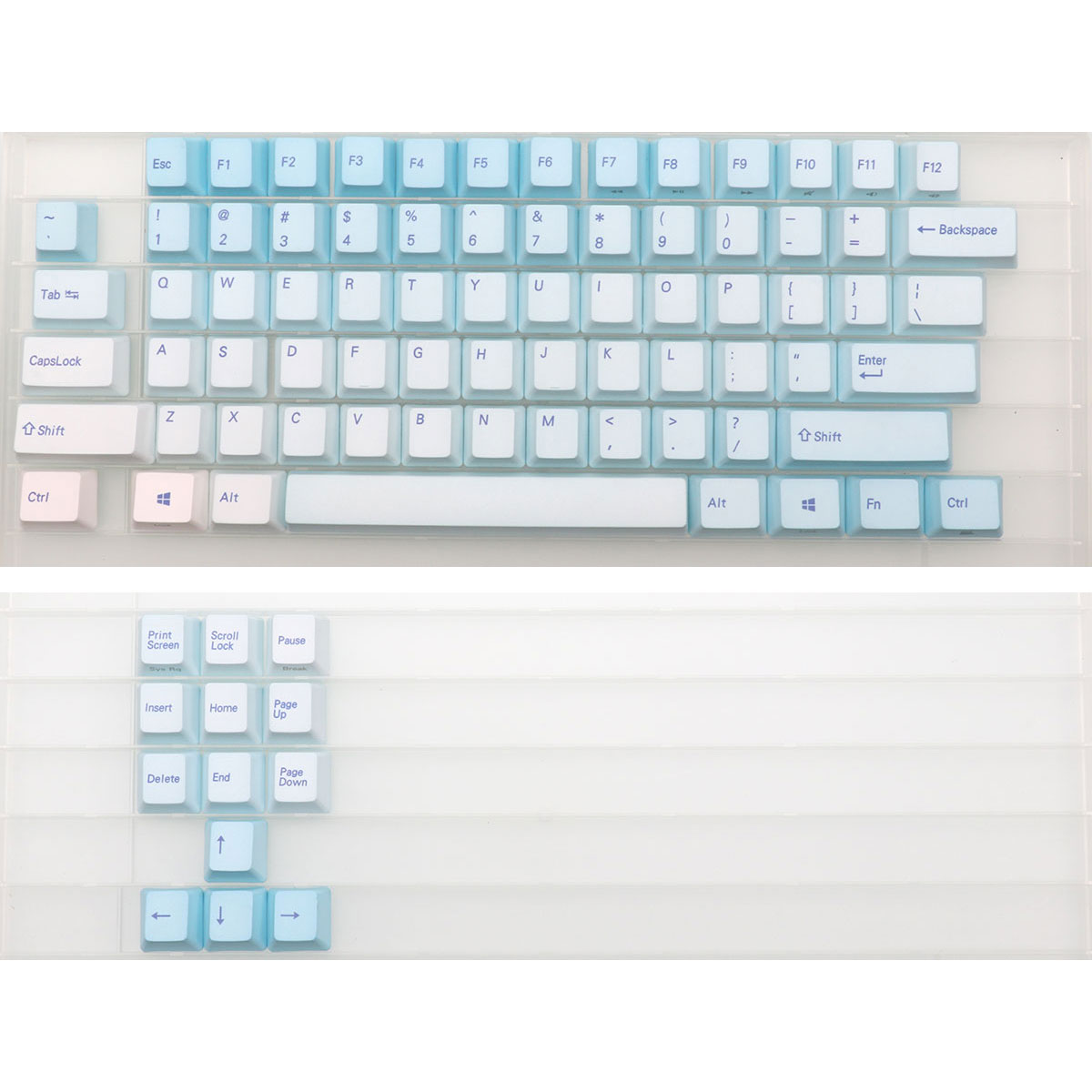 Gaming Keyboard Blue - 87 Keys Frost Blue Keycaps Cherry