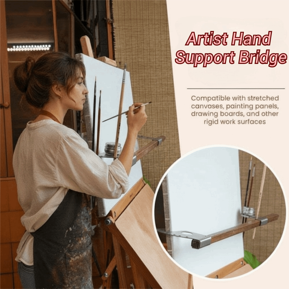 Wrist Rest Wood - Wood Artist Hand Support Bridge Adjustable