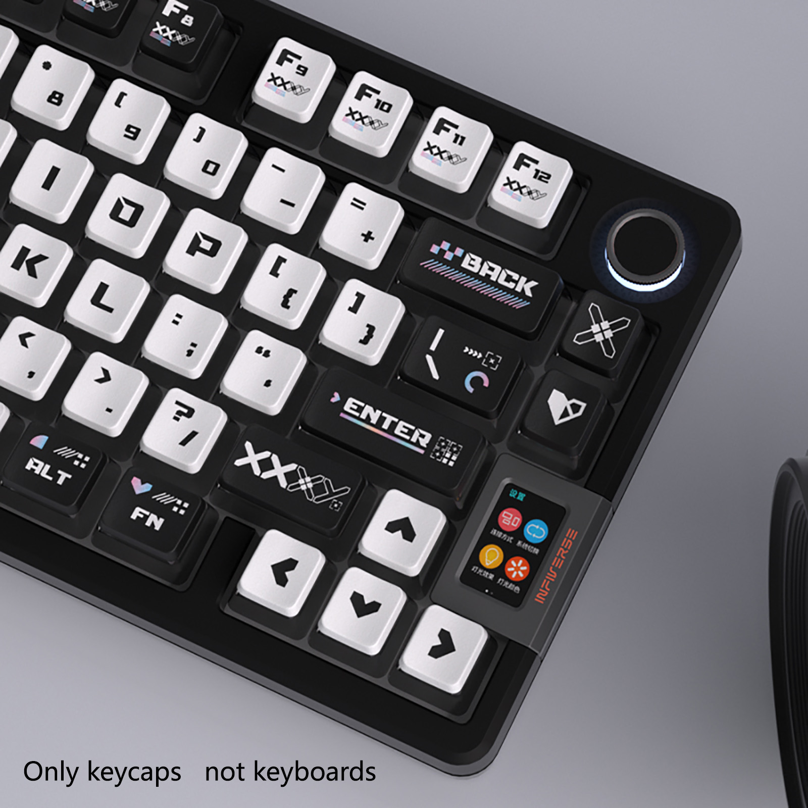Keyboard Gaming Black - 122 Keys Black White Pudding Theme