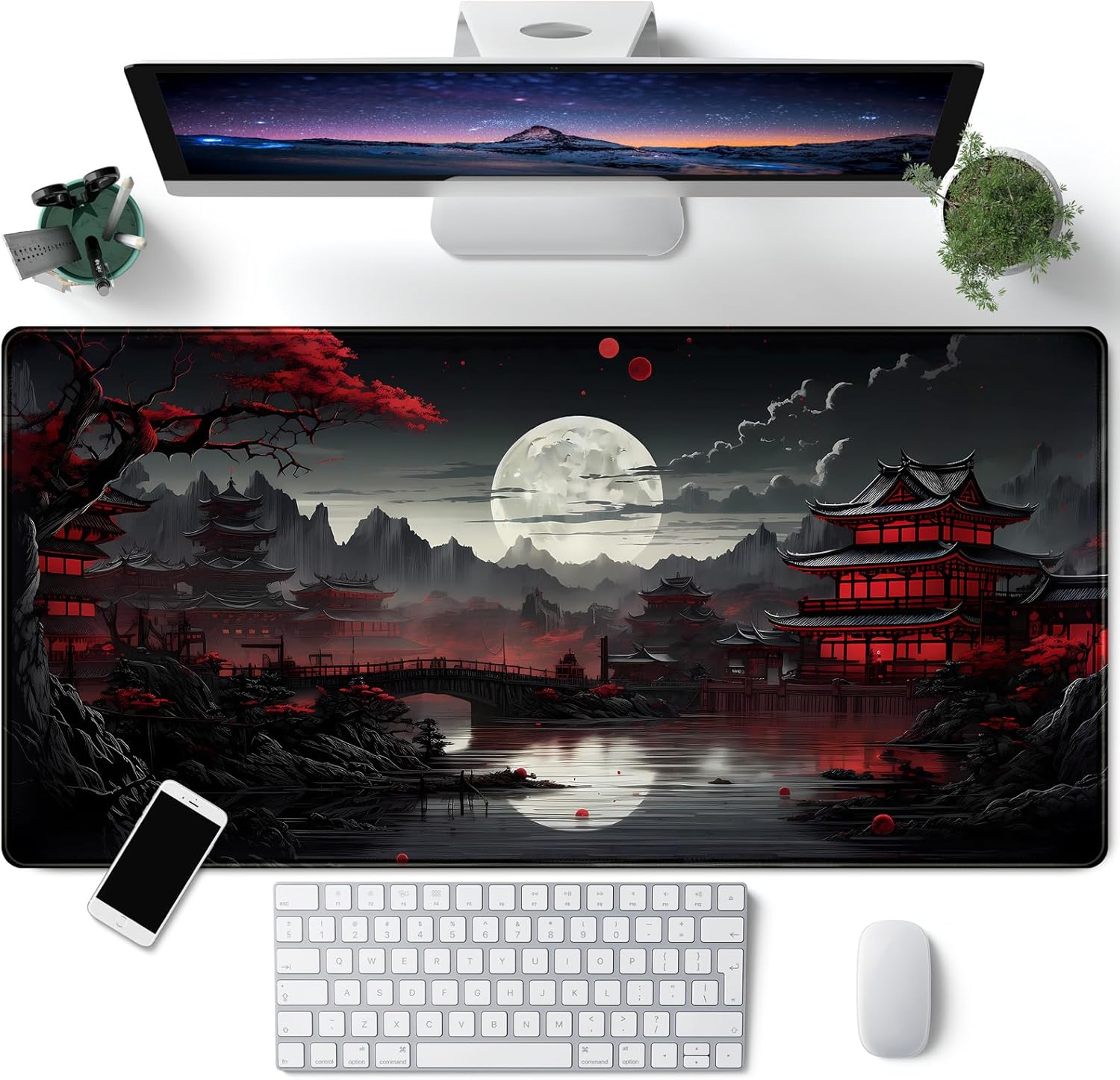 Japanese Desk Mat Riverside Fu - Gaming Keyboard And Mouse Pad review and price