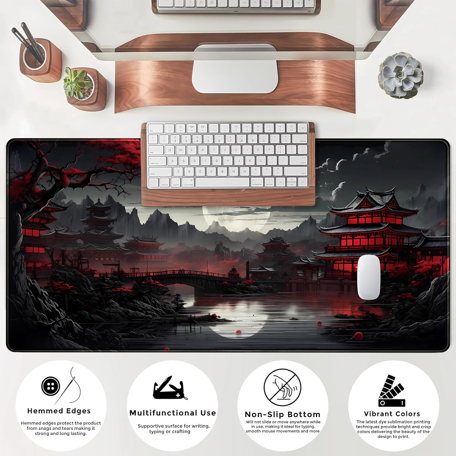 Japanese Desk Mat Riverside Fu - Gaming Keyboard And Mouse Pad review and price