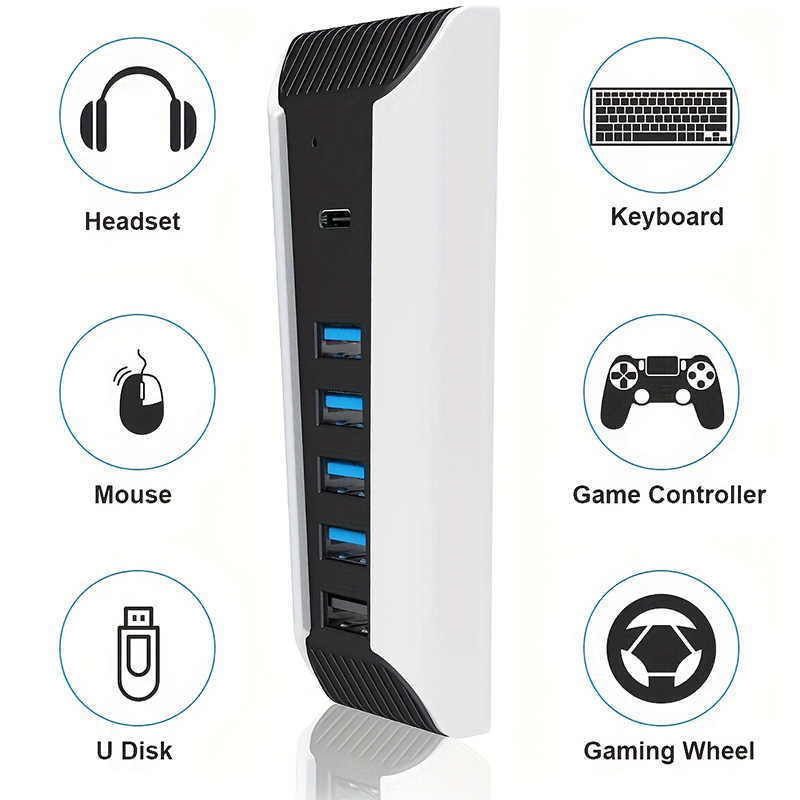 5 in 1 USB Hub for PS5 Console - Gaming Keyboard Splitter review and price