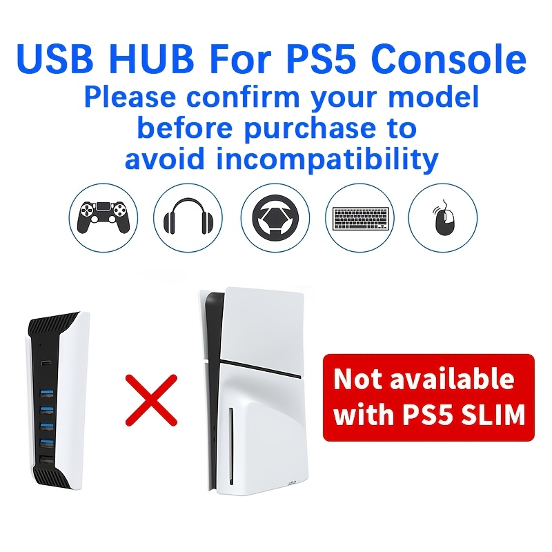 5 in 1 USB Hub for PS5 Console - Gaming Keyboard Splitter review and price