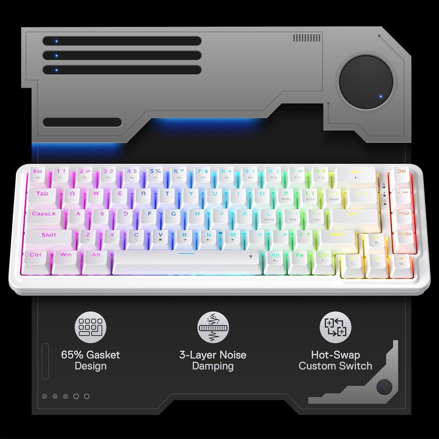 Redragon K709 65% Wired Gasket - Gaming Keyboard No Noise review and price