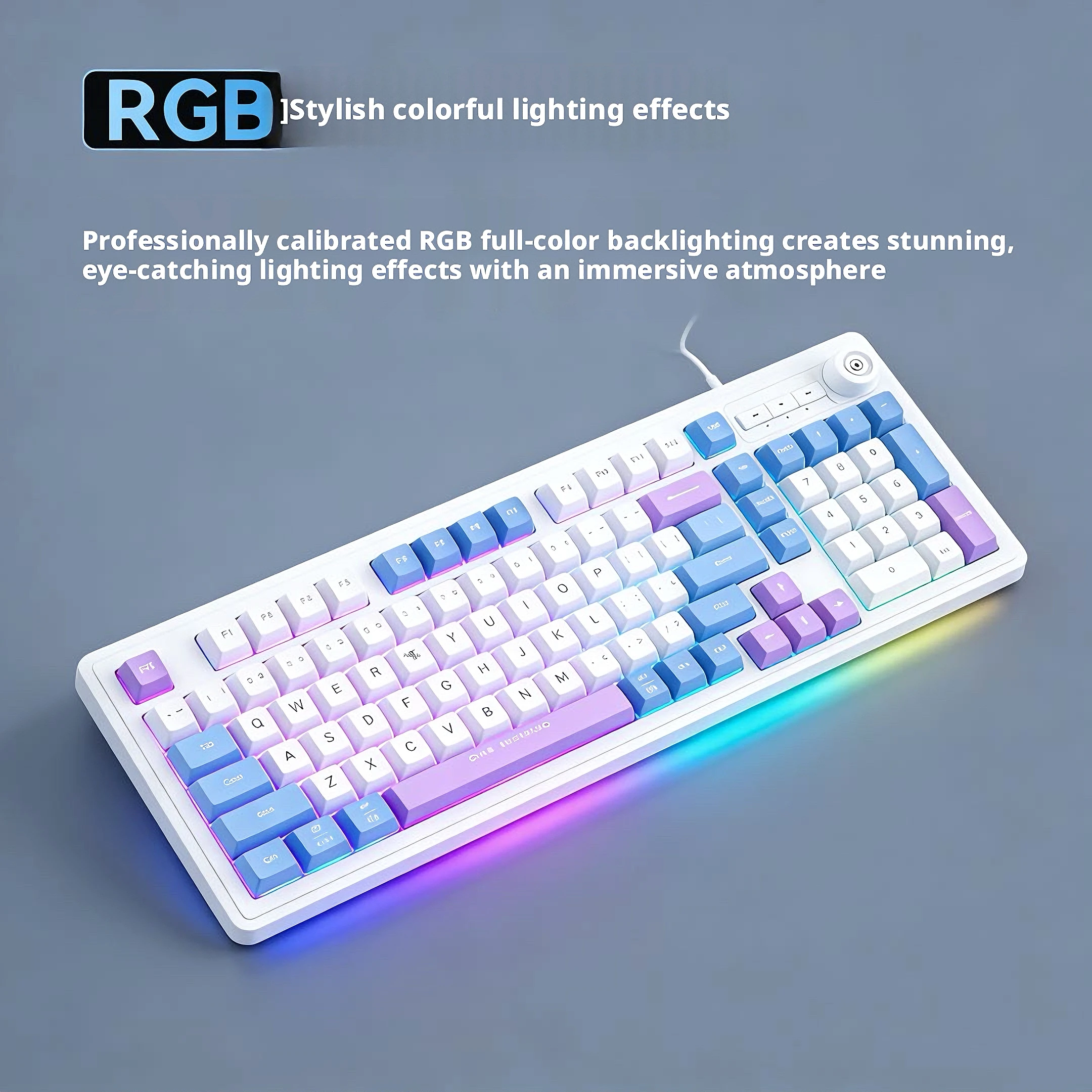 98Keys Wired Keyboard RGB Glow - Gaming Keyboard No Noise review and price