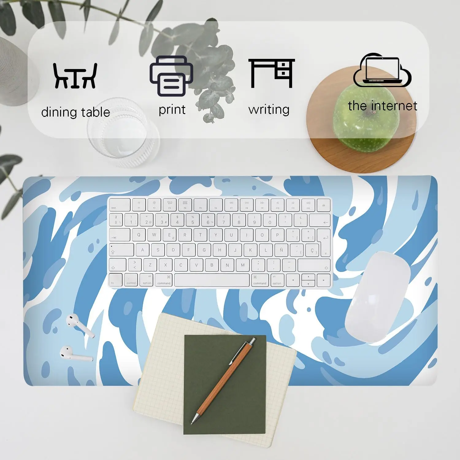 Light Blue Camo Swirl Pattern  - Gaming Keyboard Blue review and price
