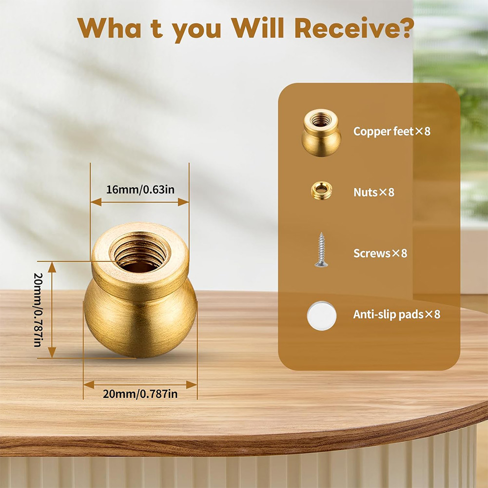 4Pcs Brass Cutting Board Feet  - Stabilizer Screw In review and price