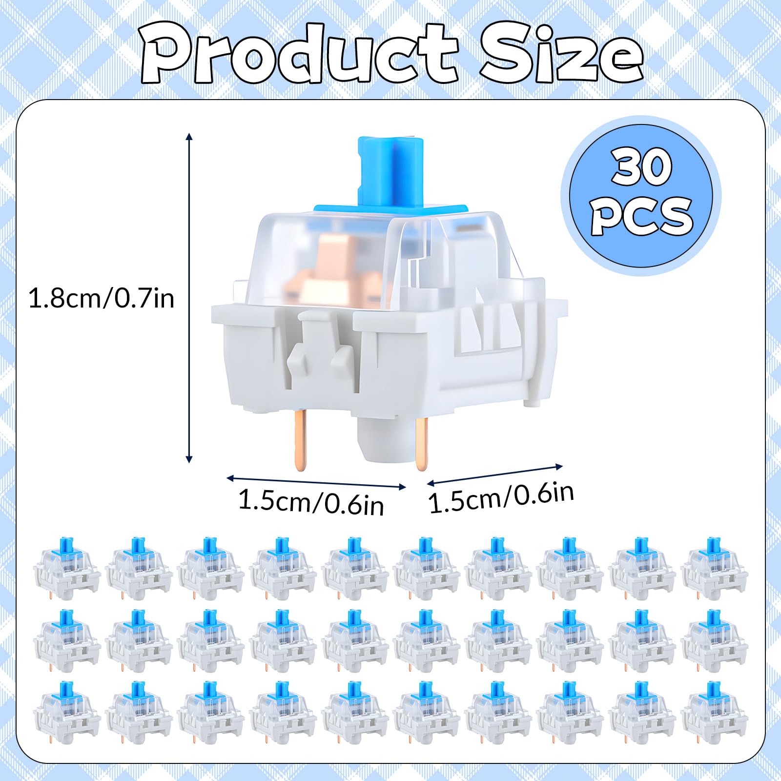 30 PCS Mechanical Keyboard Swi - Gaming Keyboard Blue review and price