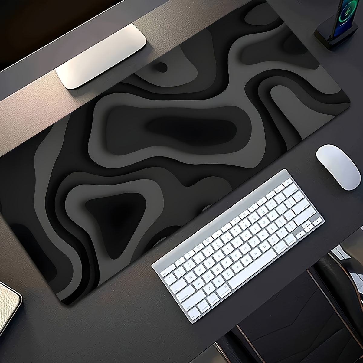 Black Gray Swirl Design Large  - Gaming Keyboard Brand review and price