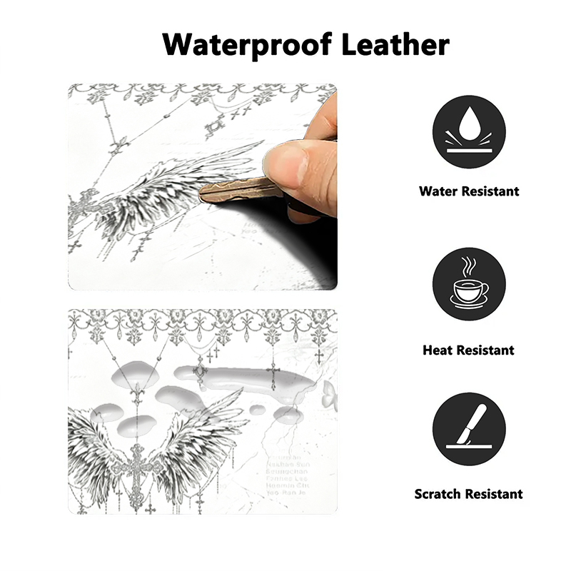 Leather Mousepad Black White A - Keyboard Gaming Black review and price