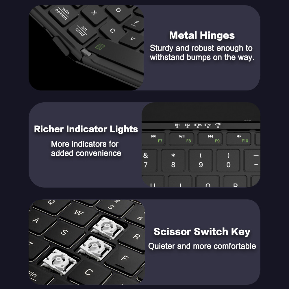 JOMAA Foldable Bluetooth Keybo - Gaming Keyboard No Number Pad review and price